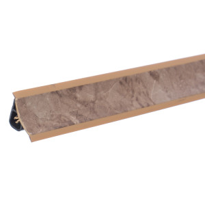 Plinta PVC pentru blat baie sau bucatarie, Korner, maro, cu margini flexibile cauciucate, 23 mm, 3 m