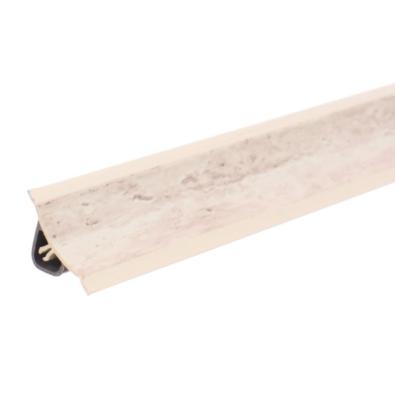 Plinta PVC pentru blat baie sau bucatarie, Korner, Niagara, cu margini flexibile cauciucate, 23 mm, 3 m