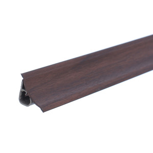 Plinta PVC pentru blat baie sau bucatarie, Korner, nuc, cu margini flexibile cauciucate, 23 mm, 3 m