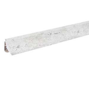 Plinta PVC pentru blat baie sau bucatarie, Korner, travertin gri, cu margini flexibile cauciucate, 23 mm, 3 m