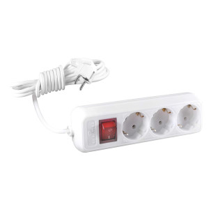 Prelungitor 0265, 3 prize, 3 m, 2500W, 3 x 1 mmp, contact de protectie, intrerupator