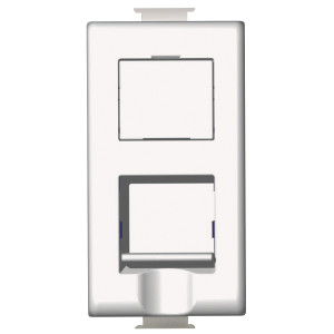 Priza internet Matix SAM5979C5EE, RJ45 cat. 5E, incastrata, modulara - 1 m, alba