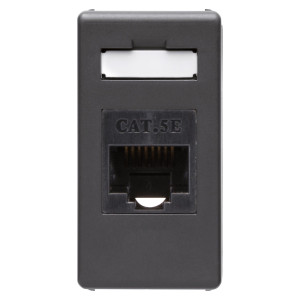 Priza internet System GW21271-1BL, RJ45 cat. 5E, incastrata, modulara - 1 m, neagra