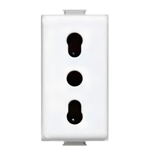 Priza schuko simpla Bticino Matix SAM5180E, incastrata, modulara - 1, contact de protectie, alba