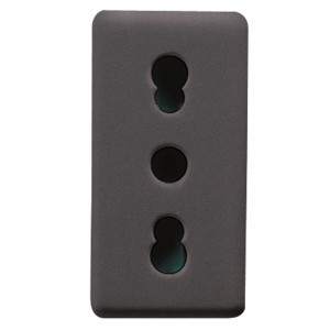 Priza schuko simpla Gewiss System GW21203-1BL, incastrata, modulara - 1, contact de protectie, neagra
