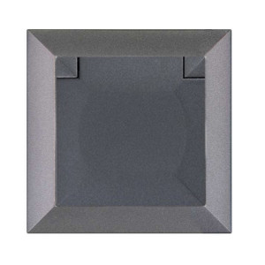 Priza simpla Abex Perla PT-17 PH, incastrata, cu capac, contact de protectie, antracit