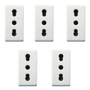 Priza simpla Gewiss System GW20203, incastrata, modulara - 1, contact de protectie, alba - 5 buc