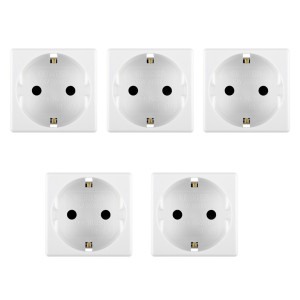 Priza simpla Gewiss System GW20265, incastrata, modulara - 2, contact de protectie, alba - 5 buc