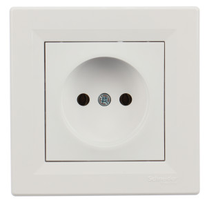 Priza simpla Schneider Electric Asfora EPH3000121, incastrata, rama inclusa, alba