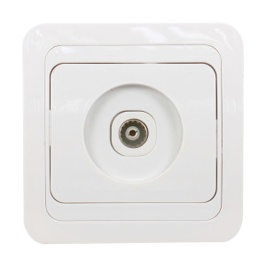 Priza TV Eco Comtec MF0012-06045, rama inclusa, alba