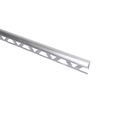 Profil aluminiu de colt exterior pentru gresie si faianta, rotund, S53, argintiu, 10 x 2500 mm