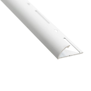 Profil aluminiu de colt exterior rotund pentru gresie si faianta, SET S53, alb, 10 x 2500 mm