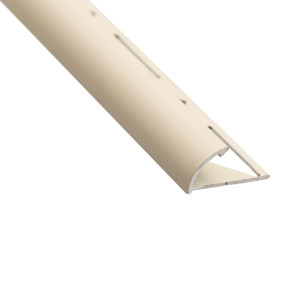 Profil aluminiu de colt exterior rotund pentru gresie si faianta, SET S53, bej, 10 x 2500 mm