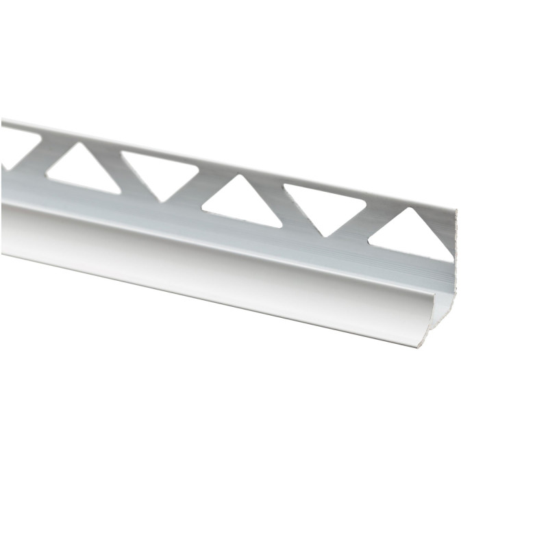 Profil aluminiu de colt interior pentru gresie si faianta, SET S96, alb, 10 x 2500 mm