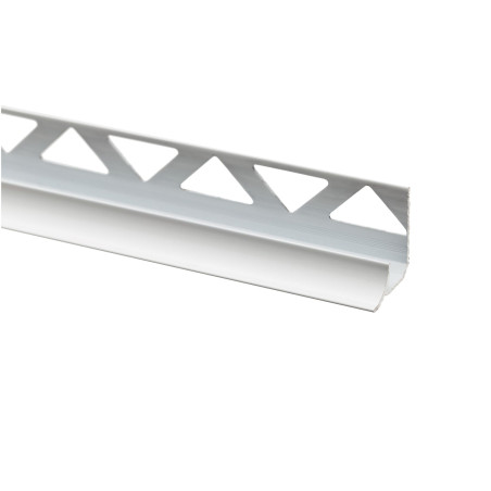 Profil aluminiu de colt interior pentru gresie si faianta, SET S96, alb, 10 x 2500 mm