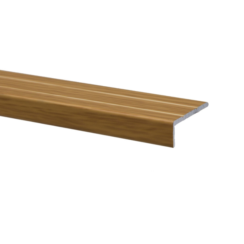 Profil de treapta din aluminiu autoadeziv S46, 25 x 10 mm, stejar deschis, 100 cm