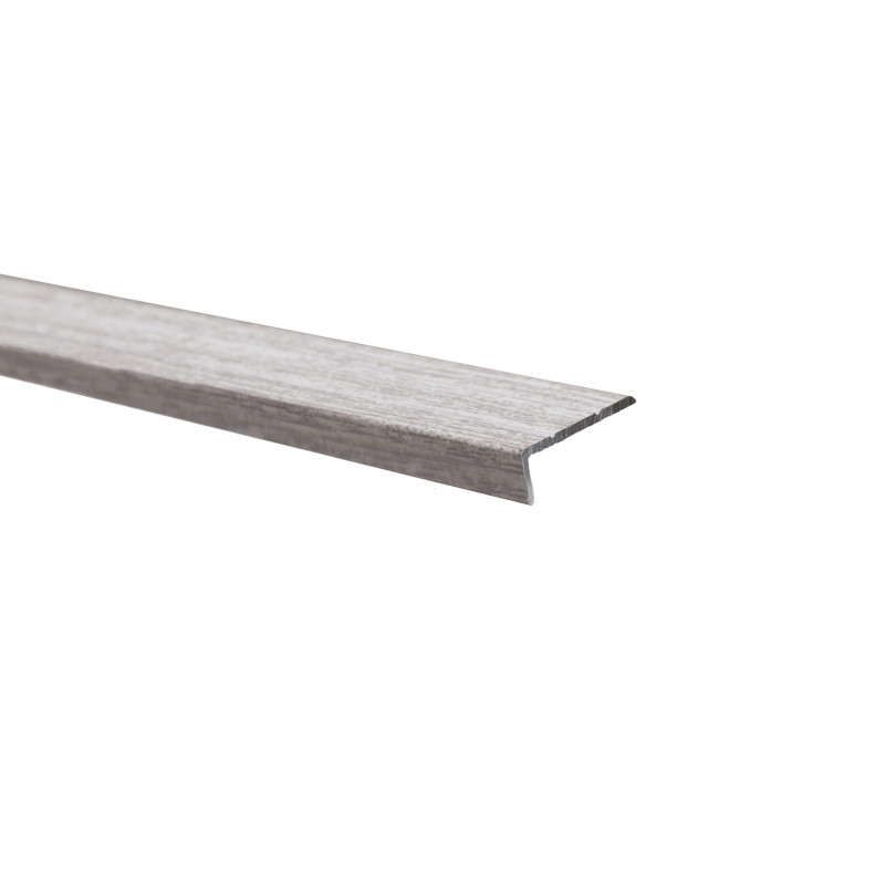 Profil de treapta din aluminiu autoadeziv S46, 25 x 10 mm, stejar gri, 100 cm