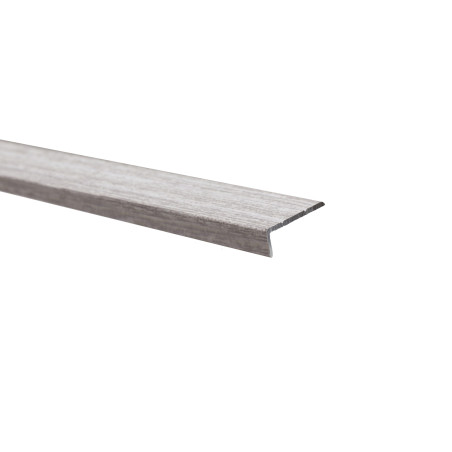 Profil de treapta din aluminiu autoadeziv S46, 25 x 10 mm, stejar gri, 100 cm