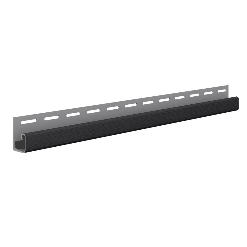 Profil margine J Vox SV-15 pentru lambriu exterior, PVC, graphite, 3.05 m