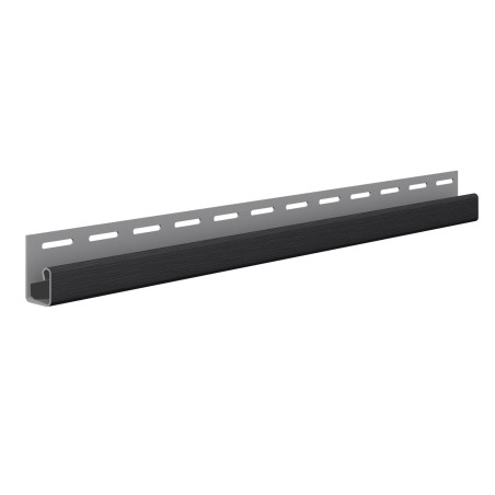 Profil margine J Vox SV-15 pentru lambriu exterior, PVC, graphite, 3.05 m