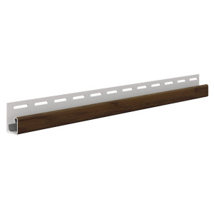 Profil margine J Vox SVP-15 pentru lambriu exterior, PVC, nuc, 3.05 m