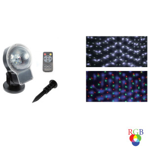 Proiector LED Craciun, interior + exterior, Hoff 58930041, lumina RGB, cu telecomanda si suport
