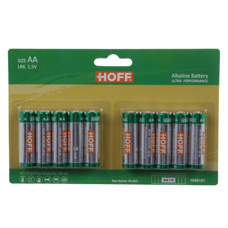 Baterie Hoff, AA / LR6, 1.5V, alcalina, 10 buc