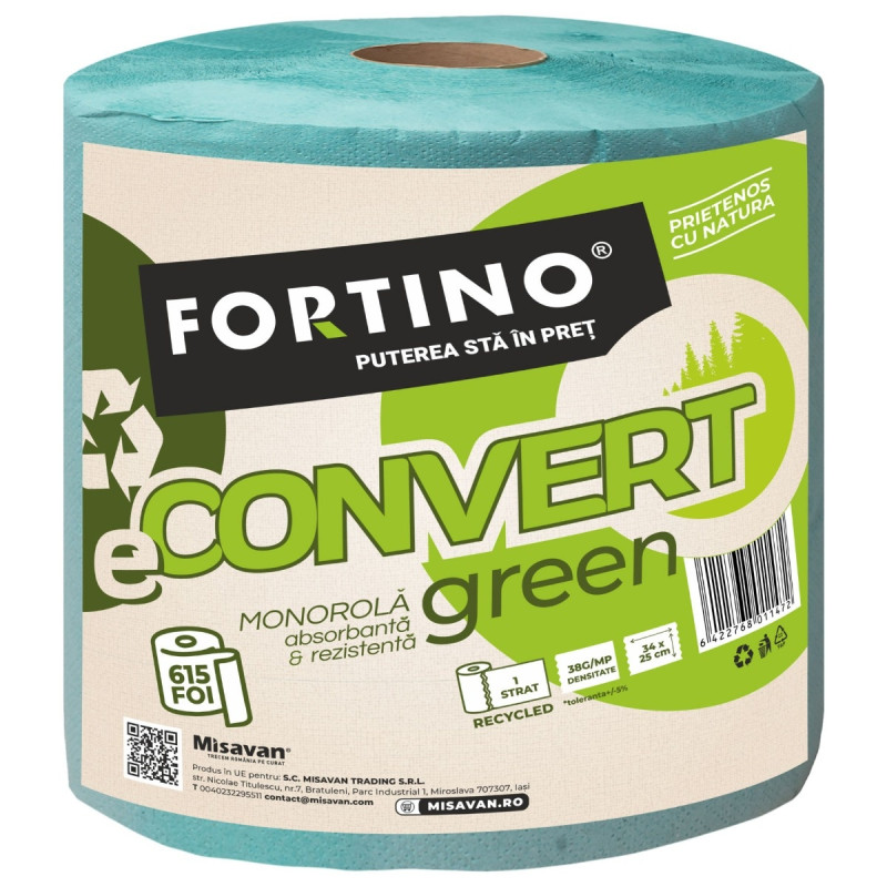 Prosop hartie Fortino eConvert, verde, 1 strat, L 210 m
