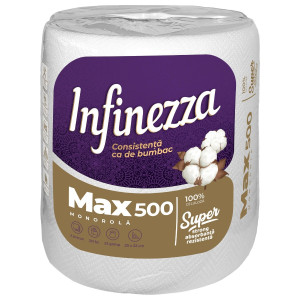 Prosop hartie Infinezza Max 500, alb, 2 straturi, L 45 m
