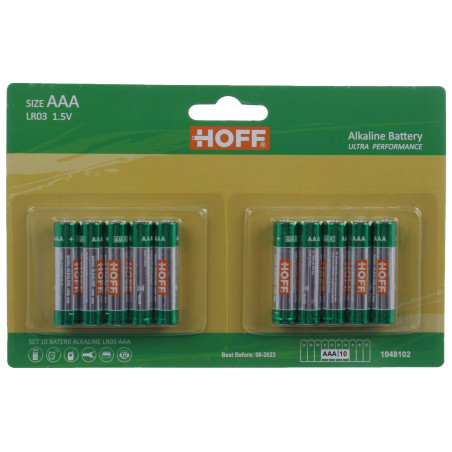 Baterie Hoff, AAA / LR603, 1.5V, alcalina, 10 buc