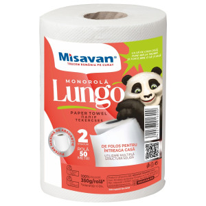 Prosop hartie Misavan Lungo, alb, 2 straturi, L 50 m