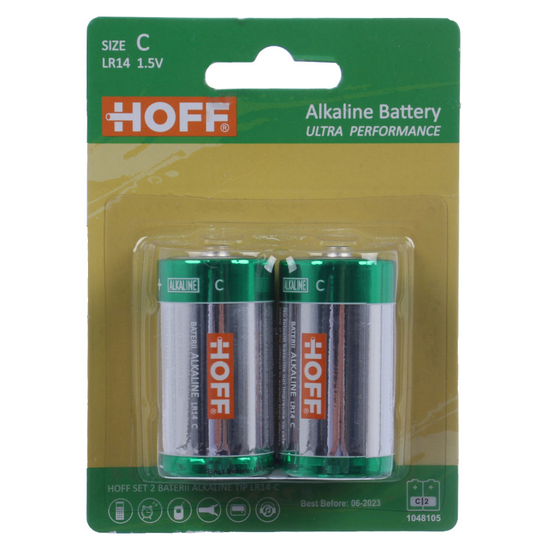 Baterie Hoff, C / LR14, 1.5V, alcalina, 2 buc