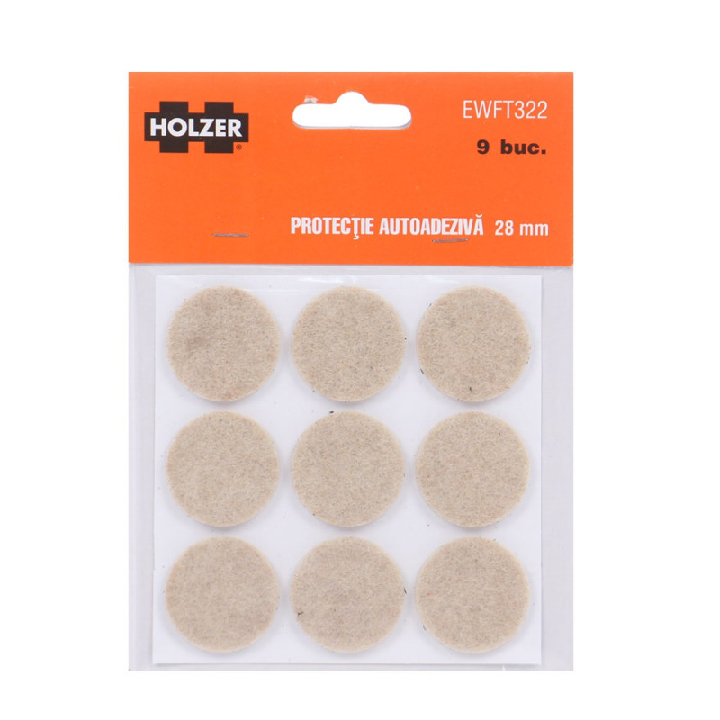 Protectie autoadeziva pentru pardoseala, Holzer EWFT322, forma rotunda, 28 mm, set 9 bucati