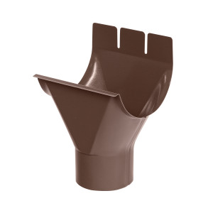 Racord jgheab 125 mm - burlan 90 mm, pentru sistem pluvial, Bilka, metalic, maro (RAL 8017), lucios, 0.6 mm