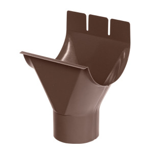 Racord jgheab 150 mm - burlan 100 mm, pentru sistem pluvial, Bilka, metalic, maro (RAL 8017), lucios, 0.6 mm