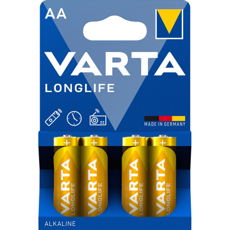Baterie Varta Longlife 4106, AA / LR6, 1.5V, alcalina, 4 buc