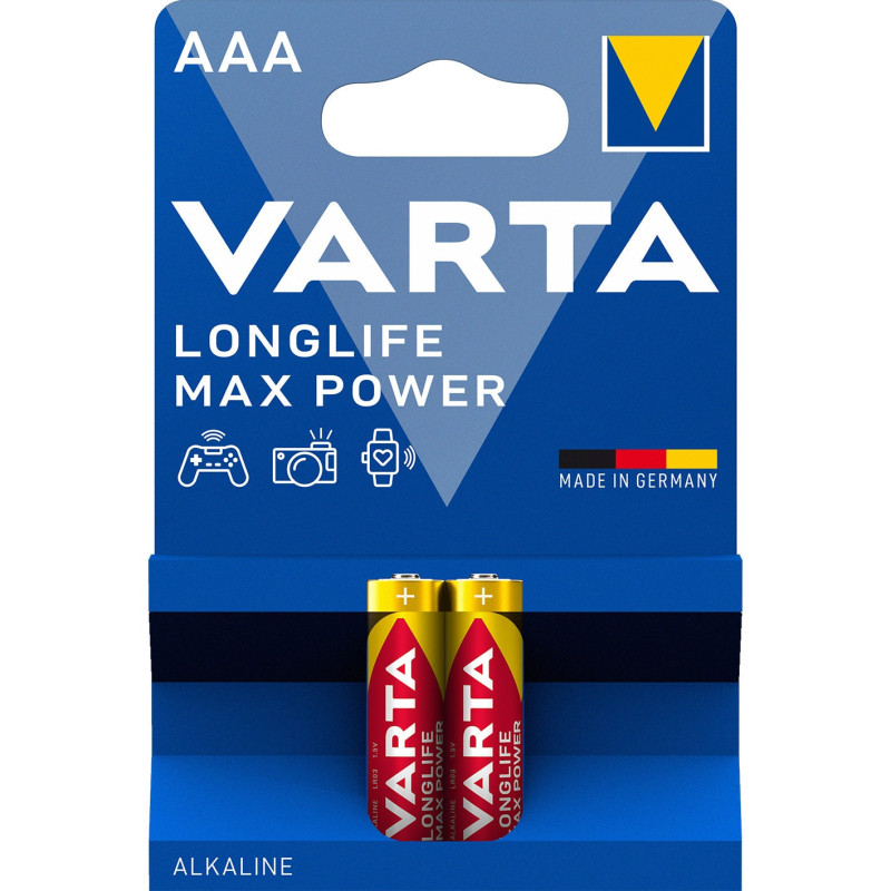 Baterie Varta Longlife Max Power 4703, AAA / LR3, 1.5V, alcalina, 2 buc