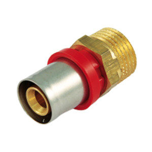 Racord presare PFM1 Tiemme, pentru incalzire in pardoseala cu agent termic, alama, filet exterior, D 16.2 mm x 1/2"