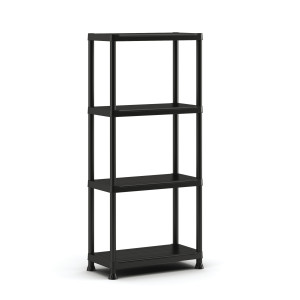 Raft din plastic, pentru depozitare, Keter Plus Shelf 60/4, 60 x 30 x 135 cm, negru, 20 kg/polita