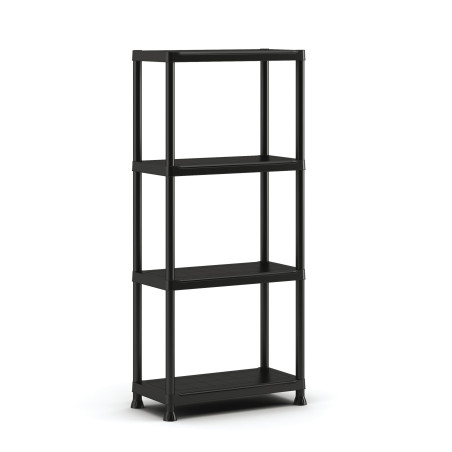 Raft din plastic, pentru depozitare, Keter Plus Shelf 60/4, 60 x 30 x 135 cm, negru, 20 kg/polita