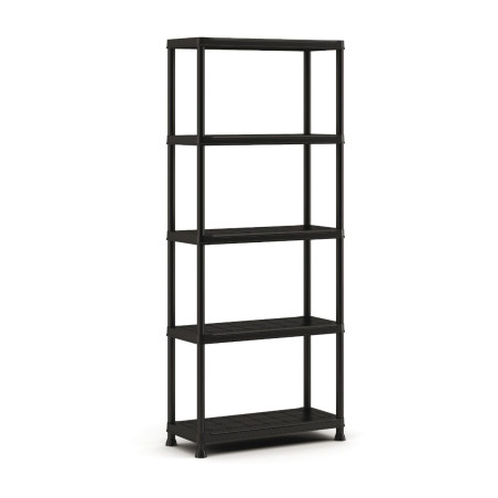 Raft din plastic, pentru depozitare, Keter Plus Shelf 75/5, 75 x 32 x 177 cm, negru, 25 kg/polita