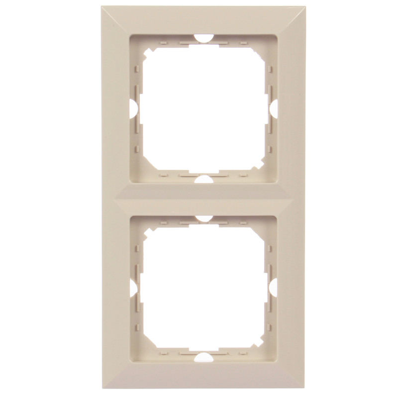 Rama Abex Perla RA-2P, 2 posturi, bej, pentru priza / intrerupator