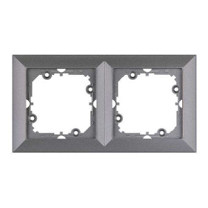 Rama Abex Perla RA-2P AN, 2 posturi, antracit, pentru priza / intrerupator
