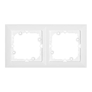 Rama Abex Perla RA-2PN, 2 posturi, alb, pentru priza / intrerupator
