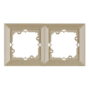 Rama Abex Perla RA-2PN SA, 2 posturi, satin, pentru priza / intrerupator