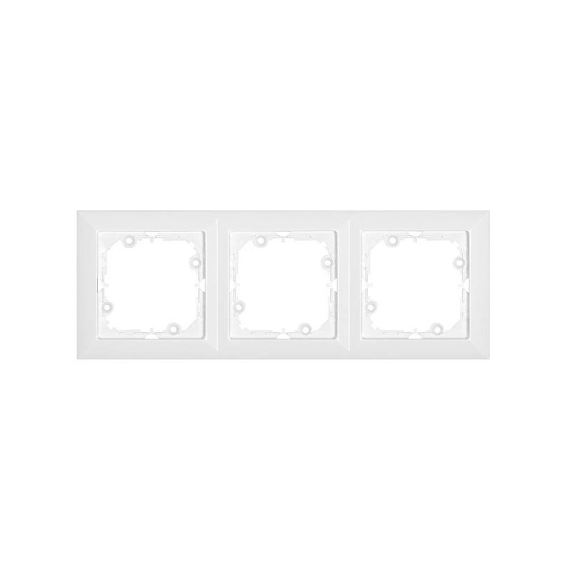 Rama Abex Perla RA-3PN, 3 posturi, alb, pentru priza / intrerupator