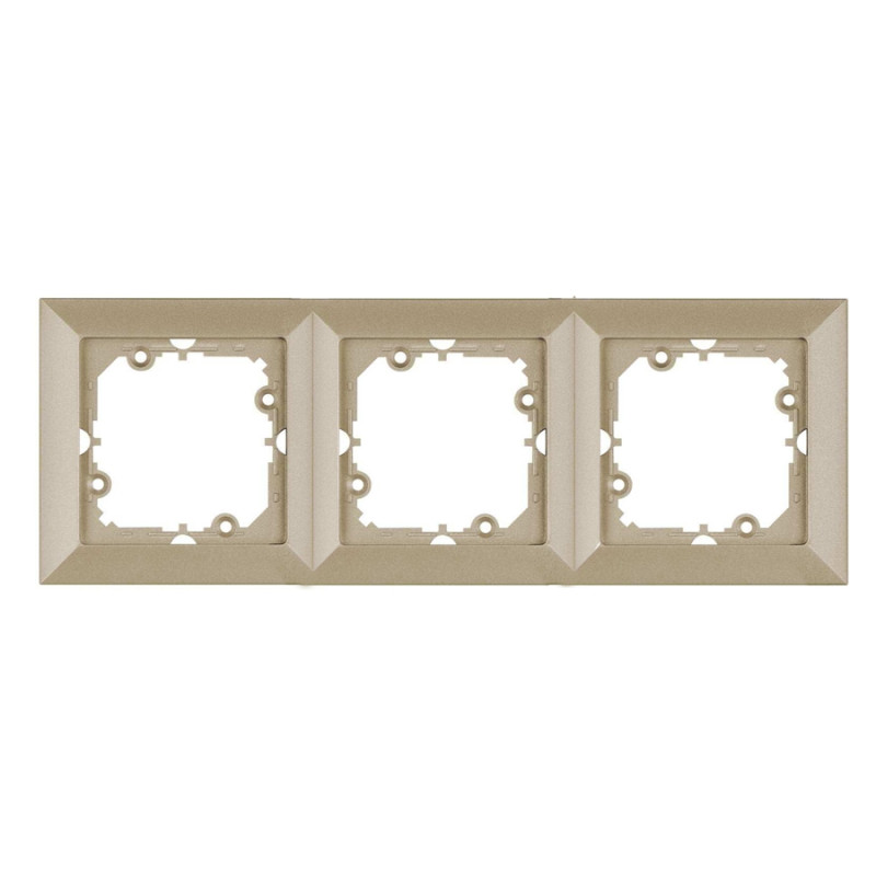 Rama Abex Perla RA-3PN SA, 3 posturi, satin, pentru priza / intrerupator