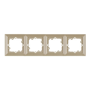 Rama Abex Perla RA-4PN SA, 4 posturi, satin, pentru priza / intrerupator