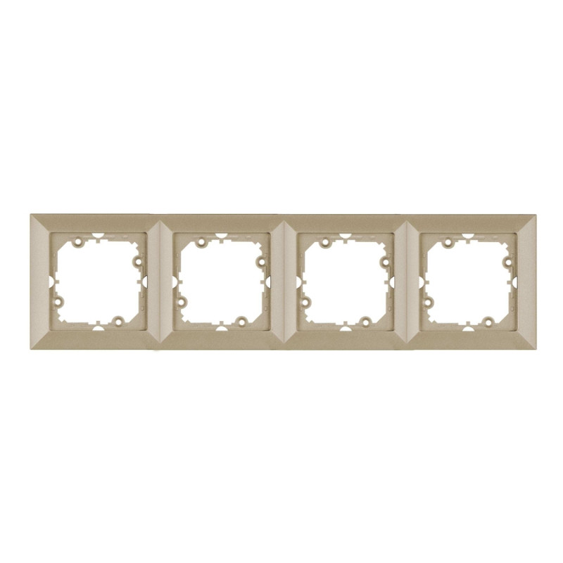 Rama Abex Perla RA-4PN SA, 4 posturi, satin, pentru priza / intrerupator
