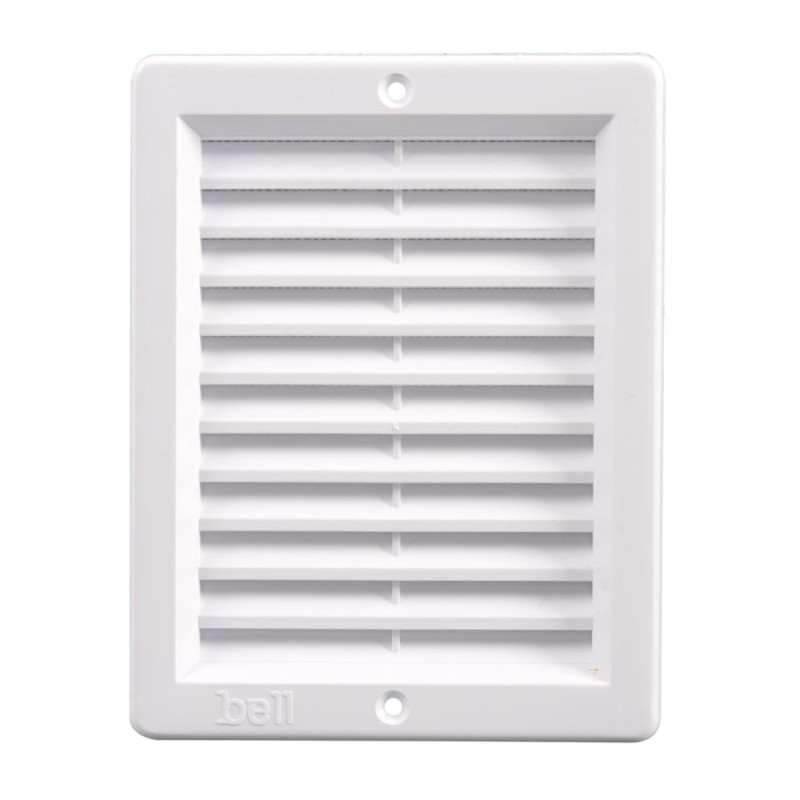 Rama aerisire, dreptunghiulara, cu plasa, pentru ventilatia incaperilor, alb, 150 x 200 mm